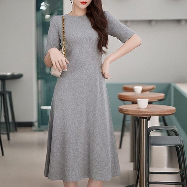 루즈핏 플레어 반팔 롱원피스 휴양지용 리조트