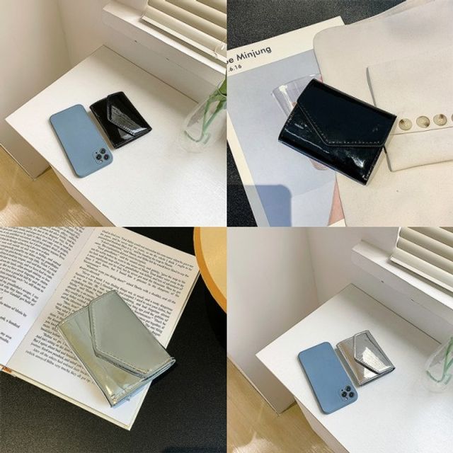 똑딱이 무지 카드 심플애나멜지갑 유광 현금 미니 카