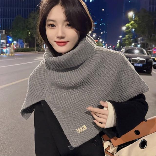 니트 숄더 터틀넥 넥워머 목폴라 레이어드 머플러