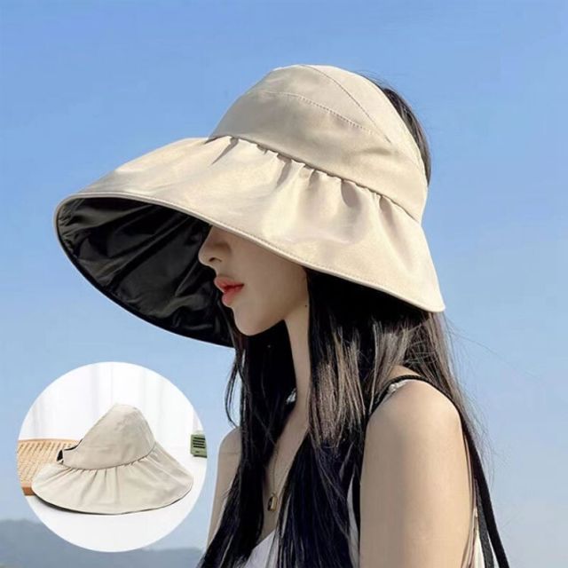여성 여름 비치모자, 넓은챙 자외선 차단 썬캡