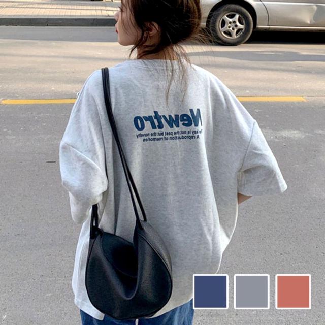 여성 여름 레터링 오버핏 박시 반팔 티셔츠