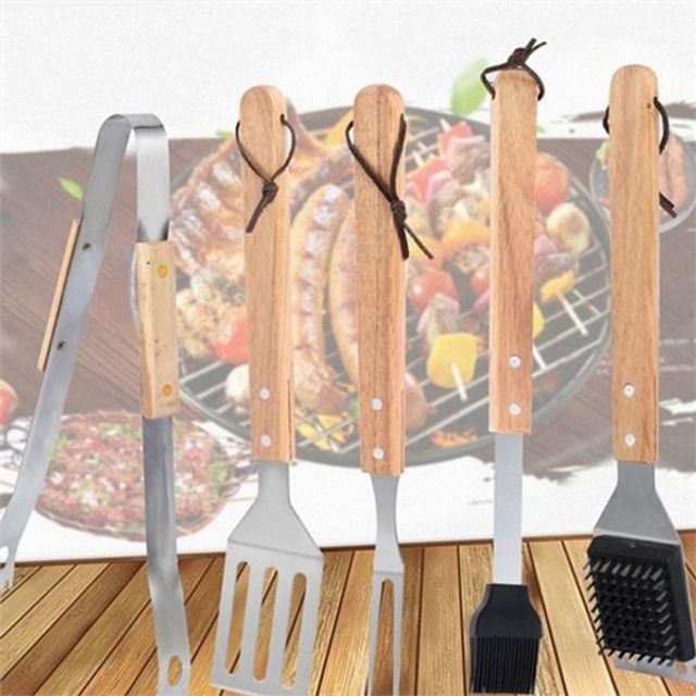 그릴용 캠핑 바베큐 도구 꼬치 바베큐 취사 도구 5종 청소