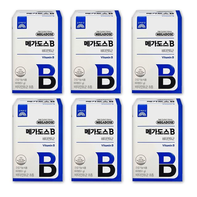 고려은단 메가도스B 비타민B군 850mg x 60정 6개