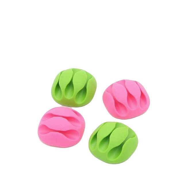 케이블 오거나이저 홀더형 4pcs Pink Green 케이블
