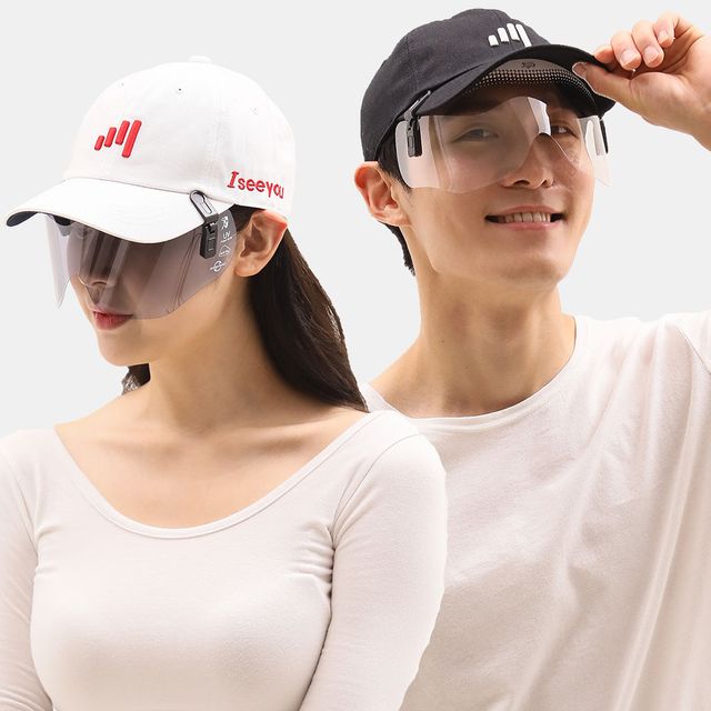 리얼사이트 선글라스형 캡쉴드 스포츠타입 99.9%자외선차단 골프 등산 낚시 물놀이 라이딩 썬캡(2EA패키지)