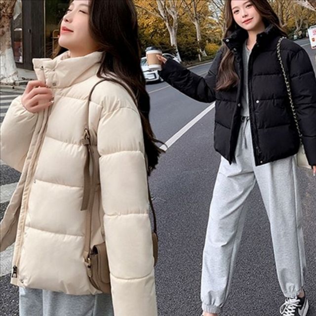 깔끔 여성 경량 패딩 데일리 여자 숏 패딩 아우터 겨울