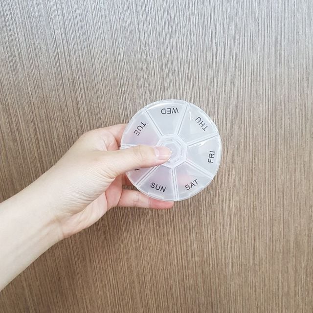 원형 7단약통 휴대용 미니약통 알약케이스 정리함