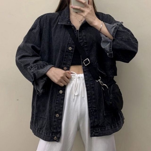 간절기 루즈핏 포켓 청자켓 2컬러 여성 데님 재킷 데일리 아우터 봄 가을 상의