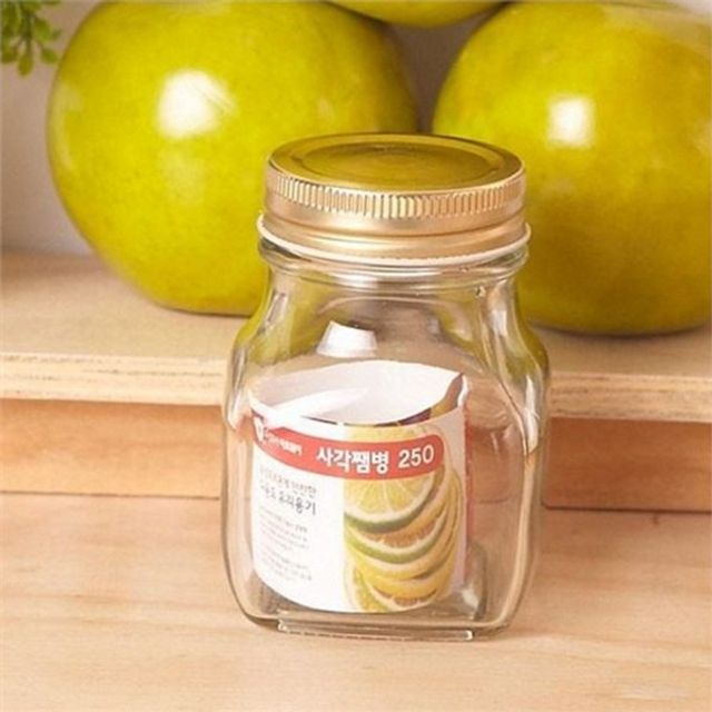 유리 밀폐 용기 유리 과일청 청병 다용도 선물용 유리병 저장 소형 양념