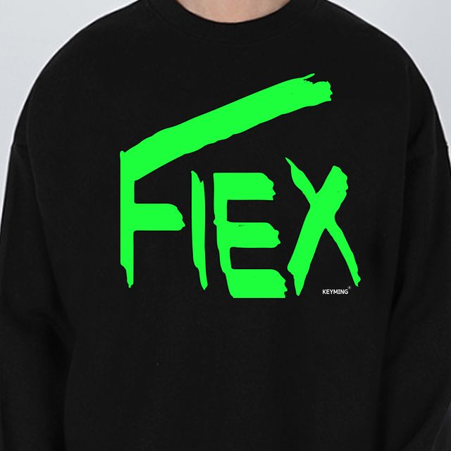 키밍 flexPaint 맨투맨 기본 라운드 데일리룩 커플티