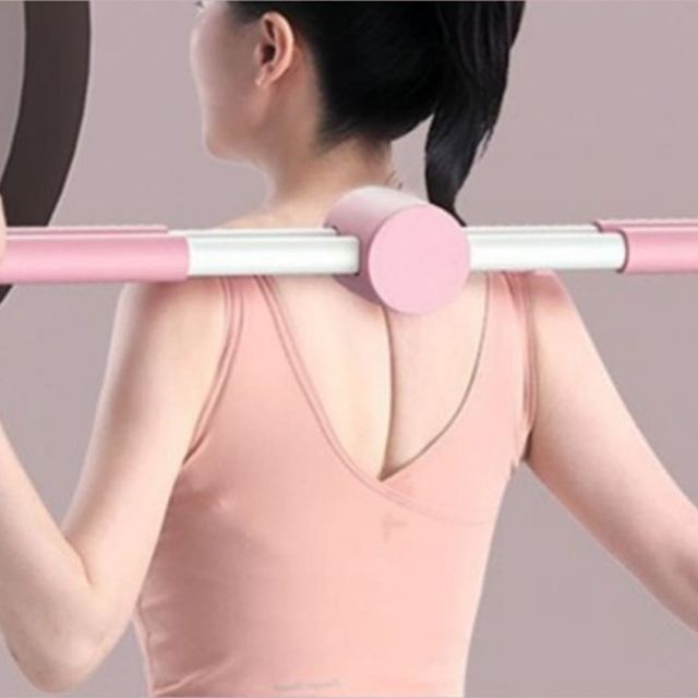 전신 스트레칭봉 승모근 어깨 허리 밸런스 바 핑크