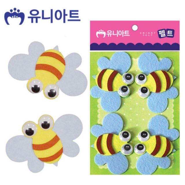 꿀벌 펠트 10x6.5 4p 교실게시판 환경미화