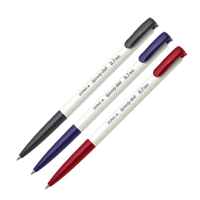 스피디볼 0.7mm 24개입 1P 노크식 볼펜 필기 데일리펜
