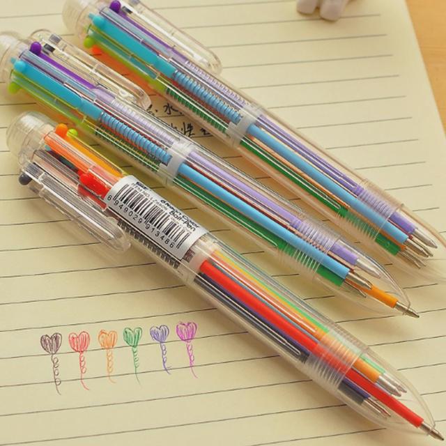 0.5mm 6색 볼펜 고급 학생 사무용품 유성볼펜