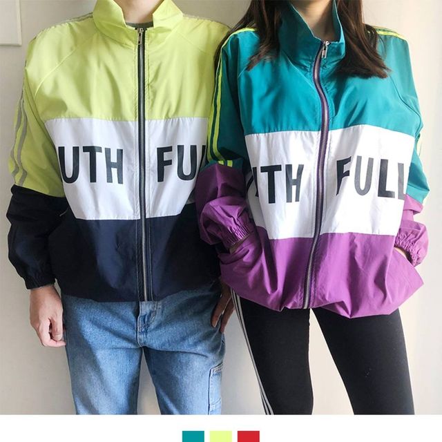 남성 바람막이 윈드러너, 레트로 커플 시밀러 점퍼