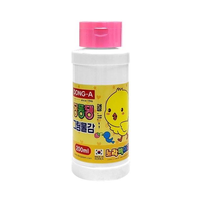 혜명몰 동아 단색물감 딩동댕물감 분홍 / 200ml - 개 (1개입) 그림물감 대용량물감 미술재료 수성물감 미술