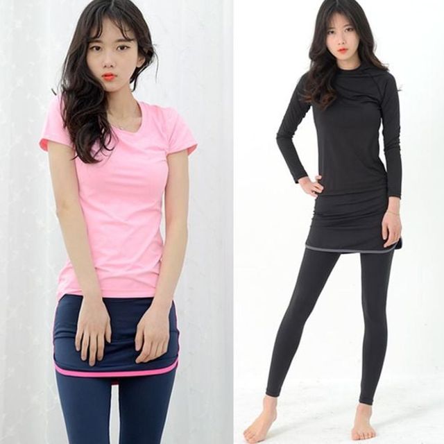9부 치마레깅스 여성 한줄 요가 스포츠 실용 운동복 요가복