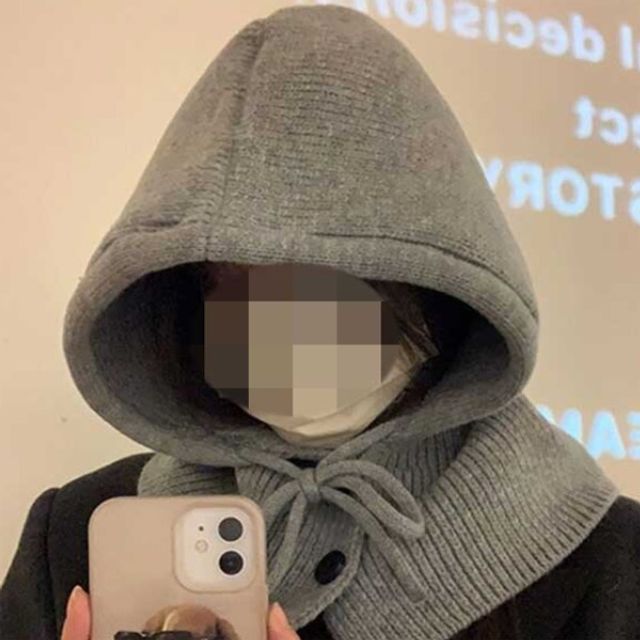 니트넥워머후드형 후드형바라클라바모자 (그레이)