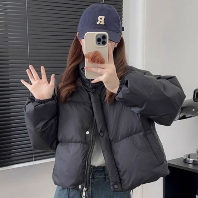 (위드기프트) 포근 스테디 부드러운 터틀넥라이트 숏재킷