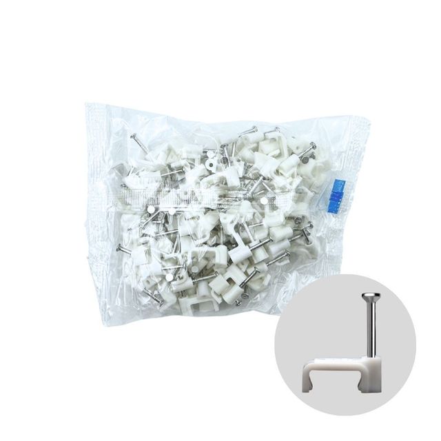 사각형 전선정리클립 화이트 10mm 100p