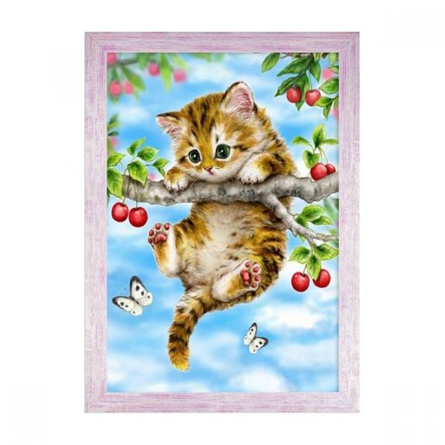 고양이 체리 그림 퍼즐 액자 1000피스 우드퍼즐 나무 목재