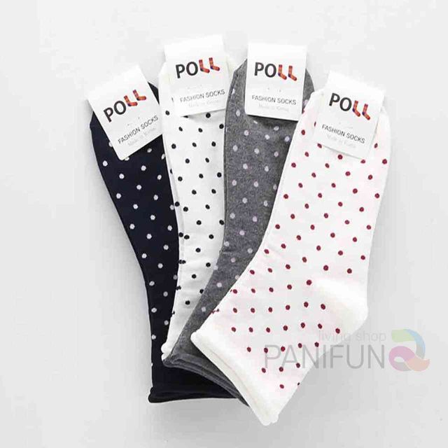 돌돌이 땡땡이 여성 중목 양말 3켤레 패션