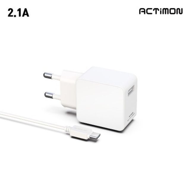 엑티몬 가정용 충전기 2.1A USB1구 C핀