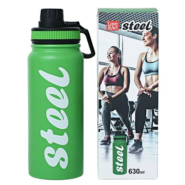 혜명몰 STEEL 보온보냉병 630ml(Green) 등산용물통 스포츠물통 보온보냉물통 보온보냉물병 스텐보온병