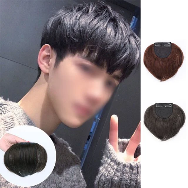키밍 남자부분가발 앞머리 정수리 붙임머리 2컬러