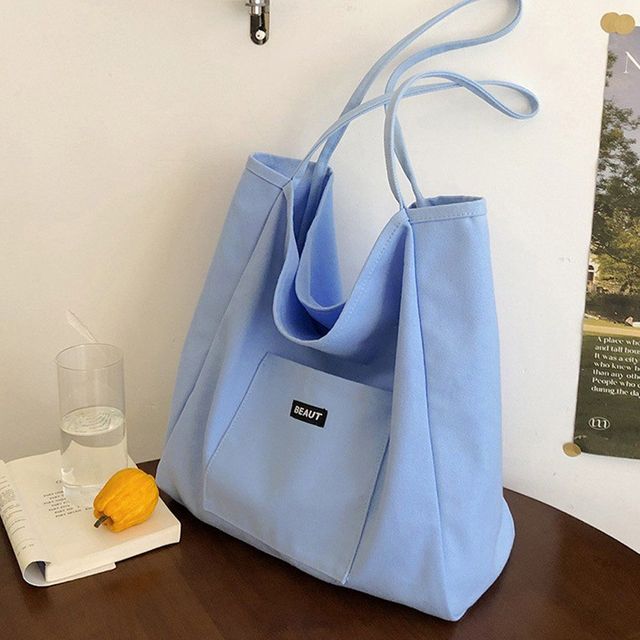 보부상가방 데일리 쇼퍼 숄더 에코 백 캔버스 가방 skyblue