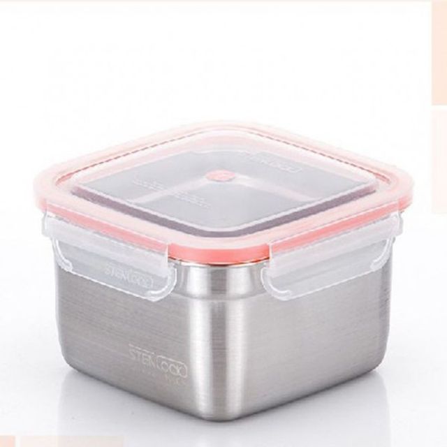 밀폐용기 1000ml 냉장고 반찬통 스텐 정사각 스텐락