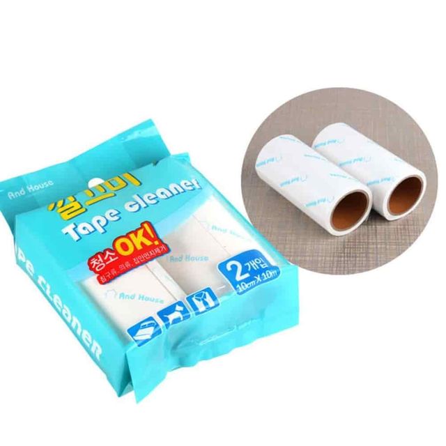 테이프크리너 리필 10cm 10m 2p 의류클리너 찍찍이리필 청소테이프 미니돌돌이리필