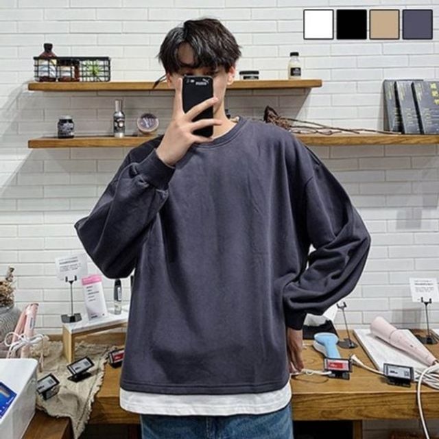 남자 반팔 티셔츠 남성티셔츠 오버핏 긴팔티셔츠 긴팔 짝꿍닷컴 주머니 반팔티셔츠