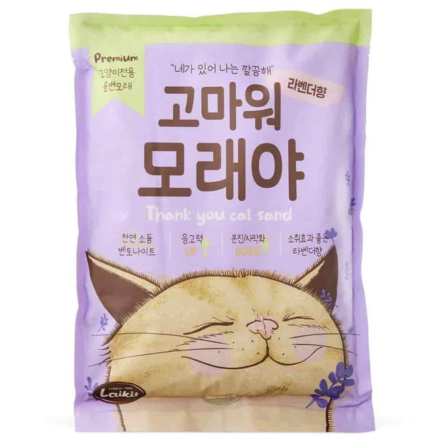 고마워 모래야 라벤더향 4L 6p 먼지없는벤토나이트 고양이모래 고양이탈취모래 먼지없는모래