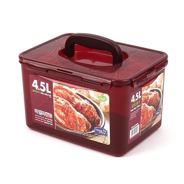 뉴 핸디김 4.5L 김치1.5포기 김치보관통 대형 밀폐용기 뚜껑락