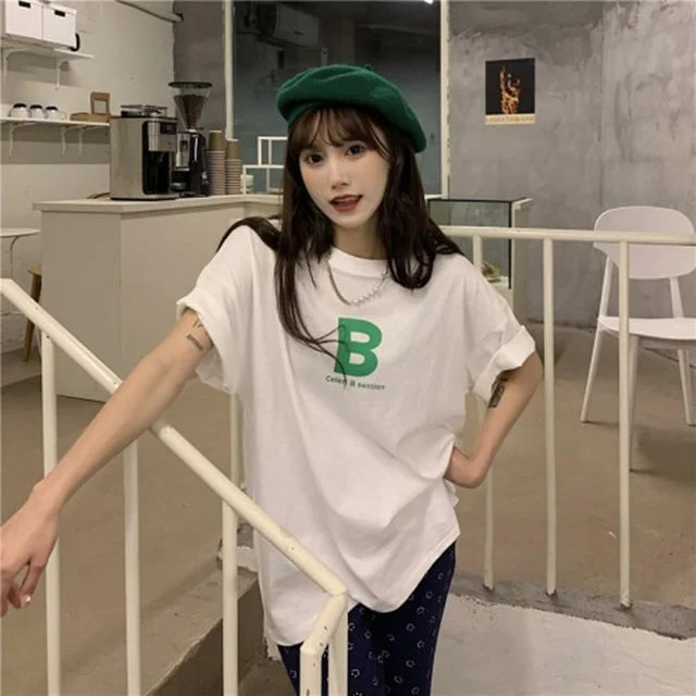여성의류 30성 신축성 빅사이즈 박스티 여자친구