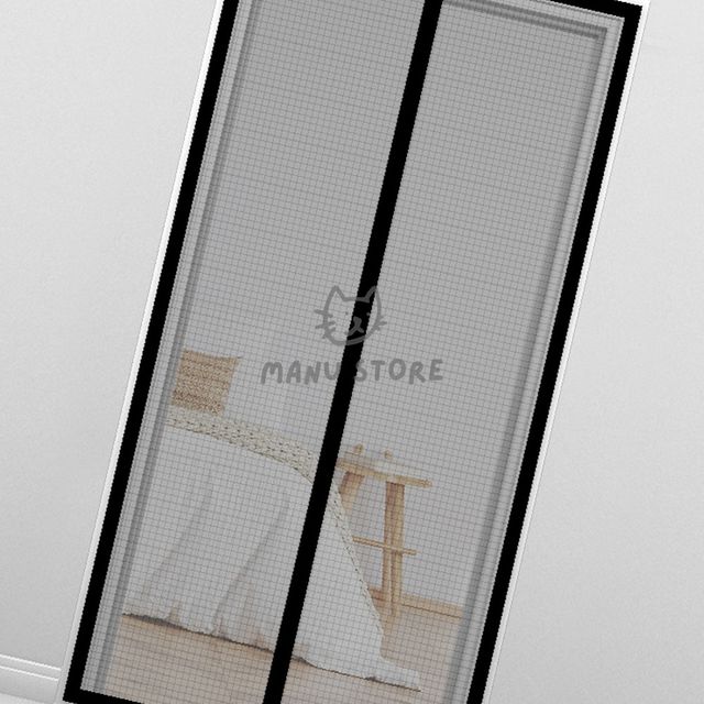 베란다방충망설치 출입구모기장 해충차단 자석 문 모기장 90x210cm 블랙