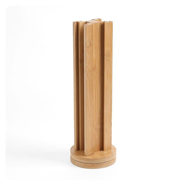 대나무 회전형 커피캡슐 홀더 11x33.5cm 36구 - 주방 카페용 캡슐 수납함