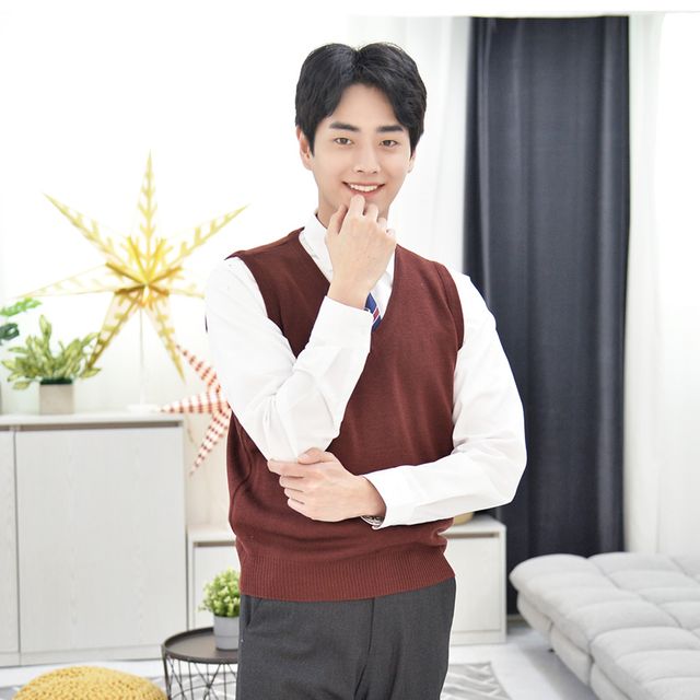 GBM 보풀방지 와인 교복조끼 (남자) 교복 남자교복
