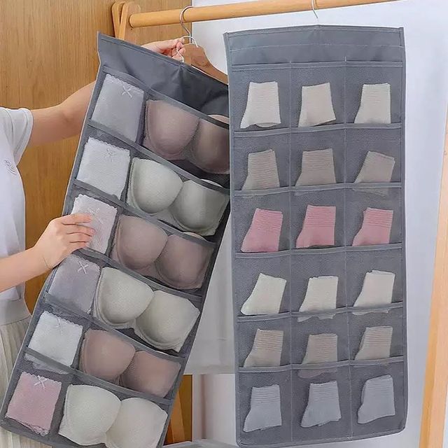 양면보관옷걸이 속옷보관 양말수납 포켓옷걸이 양면포켓정리