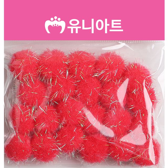 1000 반짝이퐁퐁 20mm 빨강