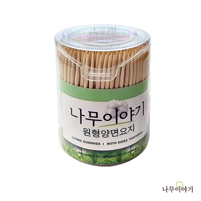 나무이야기 원형 양면 이쑤시개 500개입 대용량