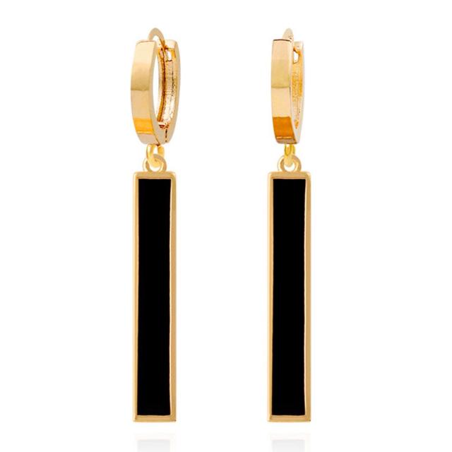 14K 블랙시크 귀걸이 Gold-Pin - 세련된 패션 주얼리
