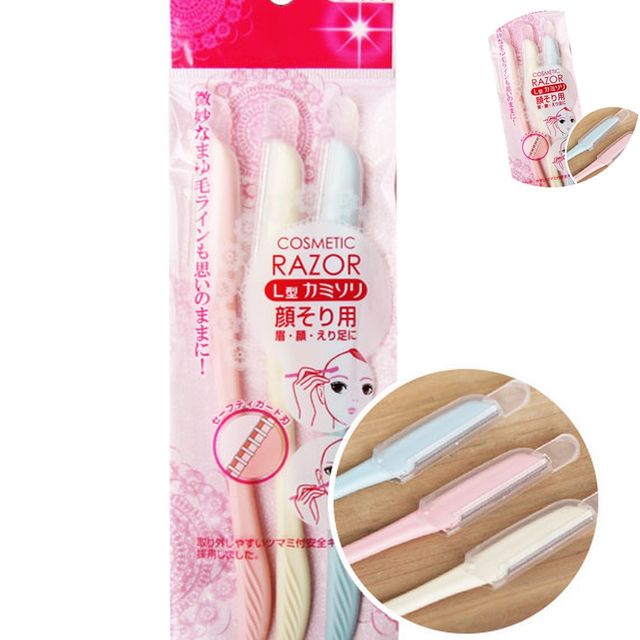 얼굴솜털제거기 눈썹다듬기 일자형눈썹칼 3P