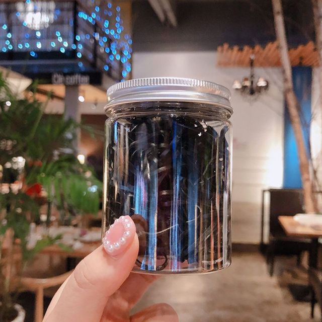 둥근고무줄 예쁜 머리 대용량 고무줄 끈 여자 헤어 밴드 블랙
