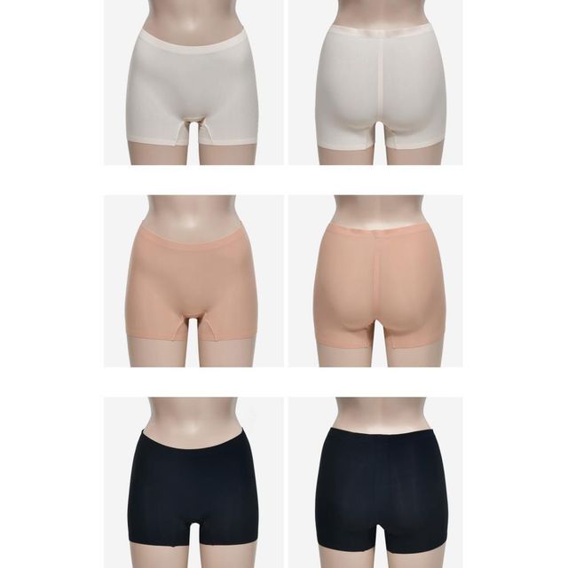 스판 자국없는 무봉제 햄팬티 3매입 - 매끄러운 피팅감의 실루엣 케어 언더웨어