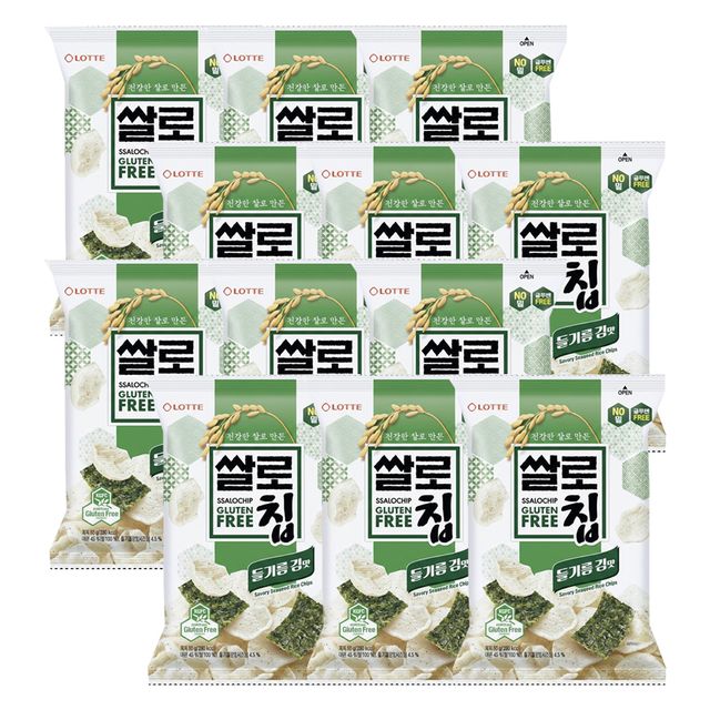 롯데 쌀로칩 들기름 김맛 50g x 12개 x 1박스