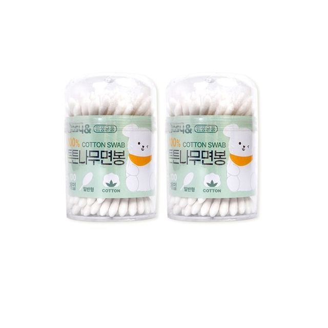 이지앤 튼튼나무면봉 100P(원통)-2개 DEQ