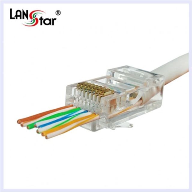 CAT.6 RJ45플러그 UTP케이블 통과형 현장조립 용이