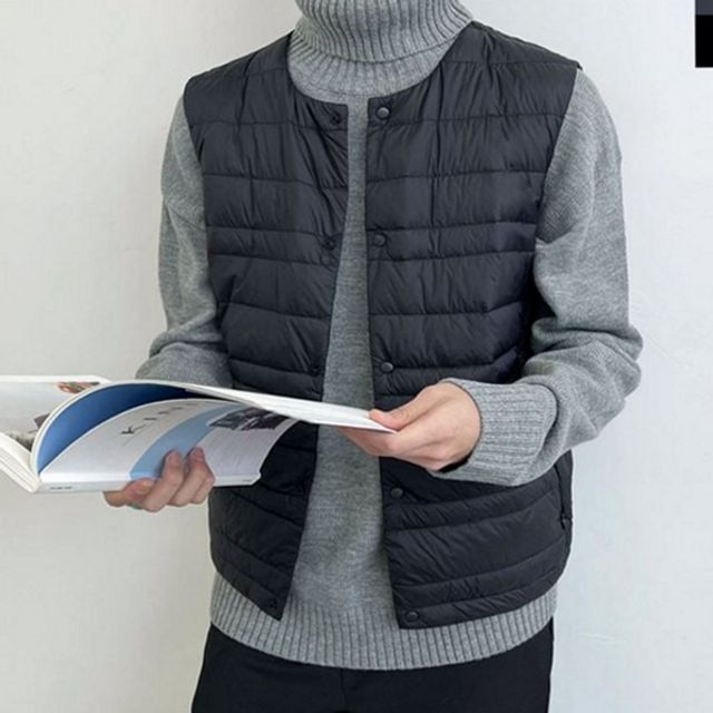 간절기 남성 경량 패딩 조끼 데일리 남자 경량 패딩 조끼